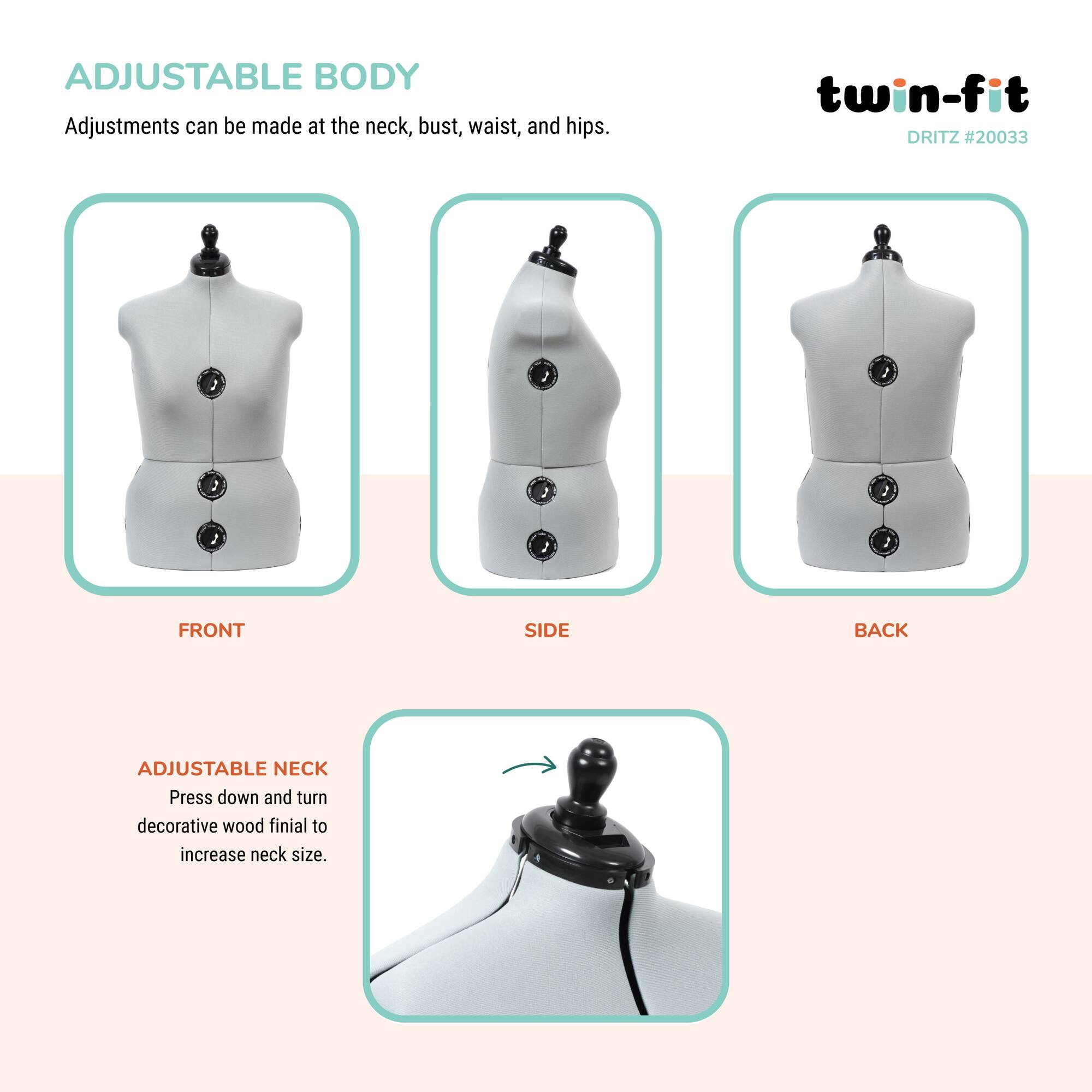 Dritz® Twin-Fit Large Dress Form with Adjustable Tri-Pod Stand